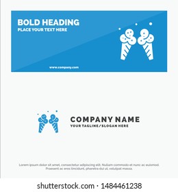 Ice cream, Ice, Cream, American SOlid Icon Website Banner and Business Logo Template. Vector Icon Template background