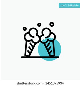 Ice cream, Ice, Cream, American turquoise highlight circle point Vector icon