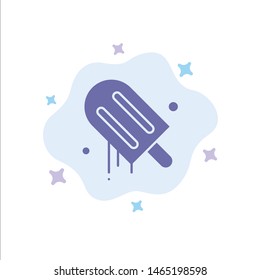 Ice cream, Cream, American, Usa Blue Icon on Abstract Cloud Background. Vector Icon Template background