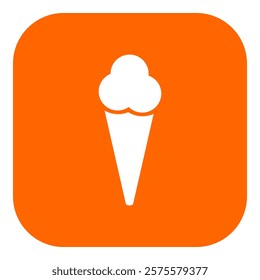 Ice cream and app icon on white