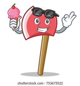 With ice cream axe character cartoon style vector illustration
