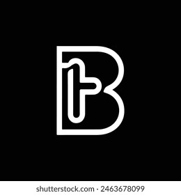 ice cream with B letter minimal logo design black and white color 