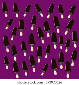 Ice cream back pattern black ice lolly magenta