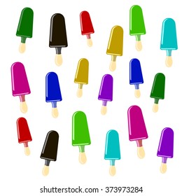 Ice cream back pattern color ice lolly white
