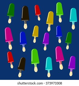 Ice cream back pattern color ice lolly blue