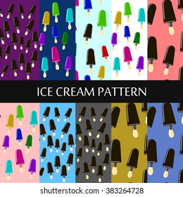 Ice cream back pattern ice lolly set