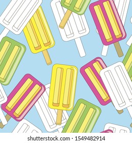 Ice cream background. Bright vector illustration.