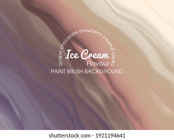 Ice cream background with paint brush