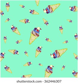 ice cream  background pattern.  Vector  pattern. Doodle style, textile pattern. pastel background. food background
