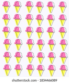 Ice cream. Background with ice cream. Pink ice cream