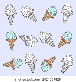 
Ice cream background. Vector illustration