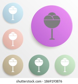Ice cream badge color set. Simple glyph, flat vector of web icons for ui and ux, website or mobile application