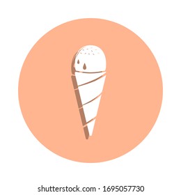 Ice cream badge icon. Simple glyph, flat vector of beach holidays icons for ui and ux, website or mobile application