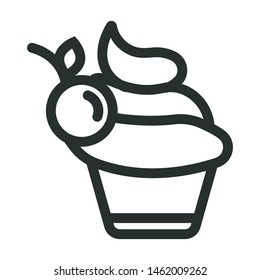 ice cream, bakery - minimal line web icon. simple vector illustration. concept for infographic, website or app.