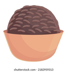 Ice cream ball icon cartoon vector. Brazilian dish. Rice plate