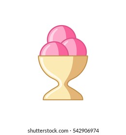 ice cream ball icon illustration isolated vector sign symbol