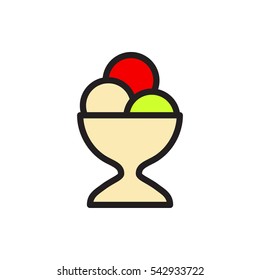 ice cream ball icon illustration isolated vector sign symbol