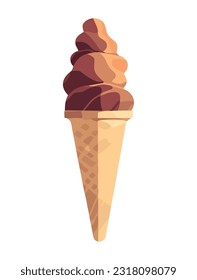 ice cream ball, sweet summer treat icon isolated