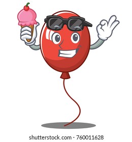 With ice cream balloon character cartoon style