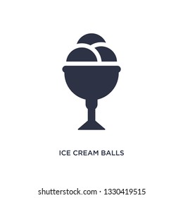 ice cream balls cup icon. Simple element illustration from bistro and restaurant concept. ice cream balls cup editable symbol design on white background. Can be use for web and mobile.