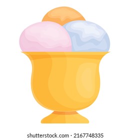 Ice cream balls icon cartoon vector. Cheese product. Food pack