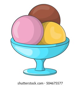 Ice cream balls icon. Cartoon illustration of ice cream vector icon for web design