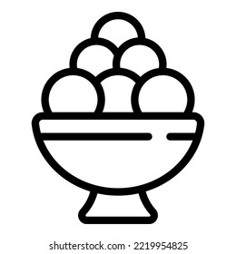 Ice cream balls icon outline vector. Food machine. Fruit cocoa