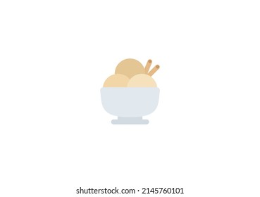 Ice Cream Balls Vector Isolated Emoticon. Ice Cream Balls Icon