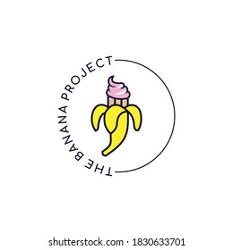 Ice cream banana logo design vektor illustration