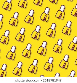 ice cream banana vector seamless pattern in yellow background