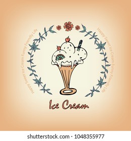 Ice Cream Banner. Vector illustration