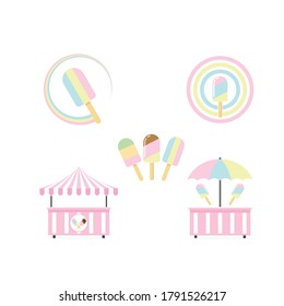 plantilla de diseño de ilustración vectorial de icono de barra de helados