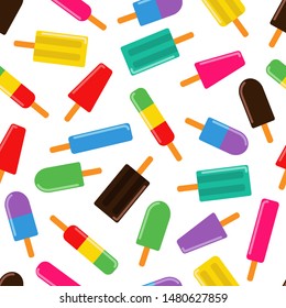 Ice Cream Bar Seamless Pattern Background Vector Design