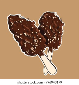 ice cream bar stick illustration vector 