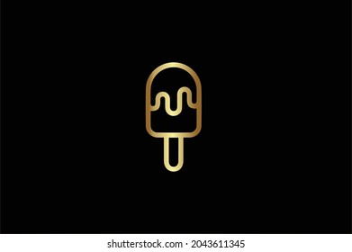 ice cream   Basic and elegant minimal artistic design , initial based Icon logo-vector