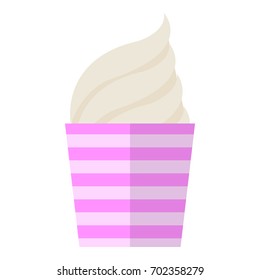 Ice cream basket flat icon, vector sign, colorful pictogram isolated on white. Symbol, logo illustration. Flat style design