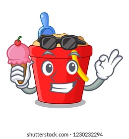 With ice cream beach bucket shape the fun character