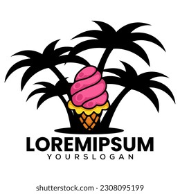 diseño del logotipo de la playa de helados 