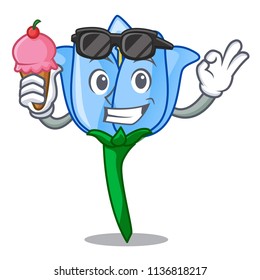 With ice cream bell flower character cartoon