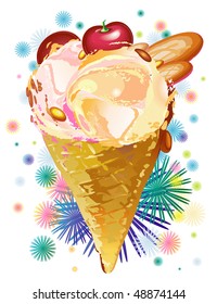 Ice cream with berry