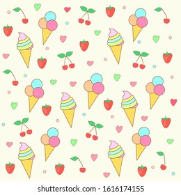 
Ice cream and berry print