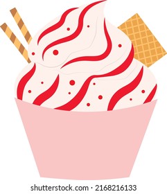 Ice cream berry vector illustration