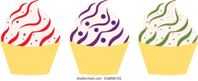 Ice cream berry vector illustration