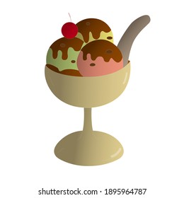 Ice cream is the best of dessert in summer time vector