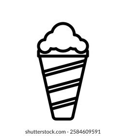 Ice cream big ball in wafer cone, simple flat style, illustration, logo sign symbol pictogram template, for ui or ux isolated on white for mobile app, editable