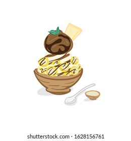 ice cream bingsu dessert drawing graphic object