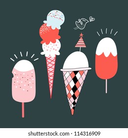 ice cream and bird