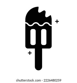 Ice cream black color icon