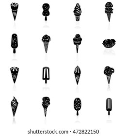 Ice cream Black Icon-Illustration