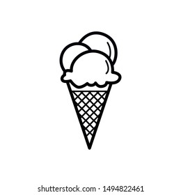 ice cream black line color cold icon in flat style isolated. Vector Symbol illustration.